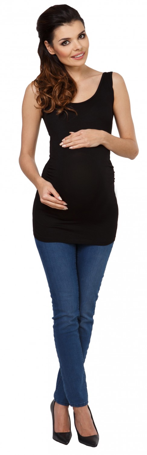 792c Zeta Ville Women/'s Maternity Sleeveless Tunic Tee Top Deep Round Neck