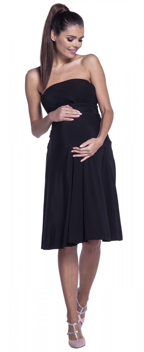 Zeta Ville 129c Women's Maternity Bandeau Boob Tube Silky Dress Empire Waist 