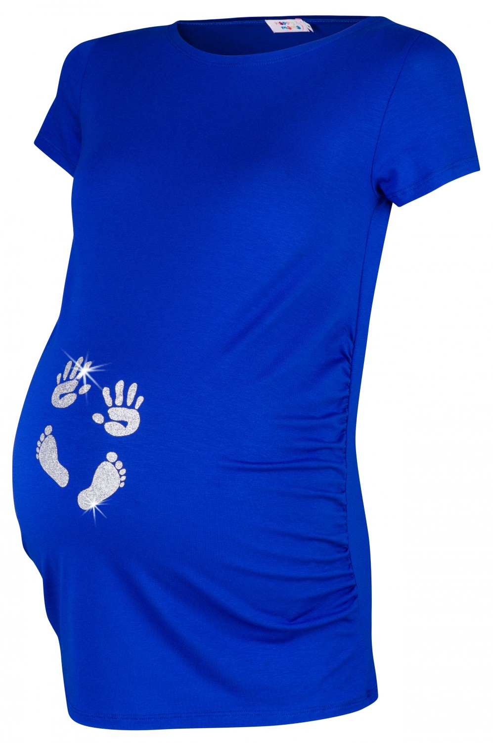 013p Happy Mama Para Mujer Camiseta premamá T-Shirt estampado pies manos bebé 