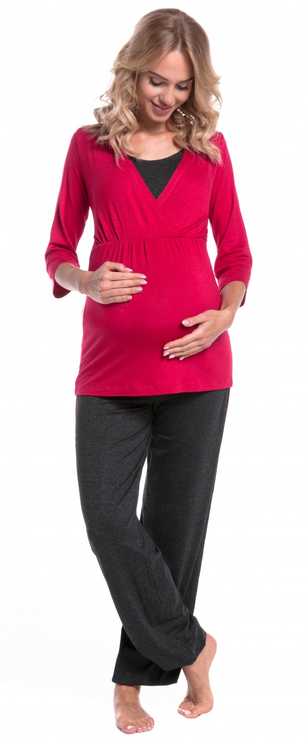 Womens Maternity Top Nursing Breastfeeding Pyjamas Nightwear 201p HAPPY MAMA