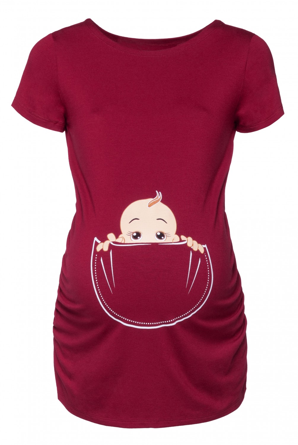 501p Damen Baby in der Tasche T-Shirt Top Oberteil für Schwangere Happy Mama