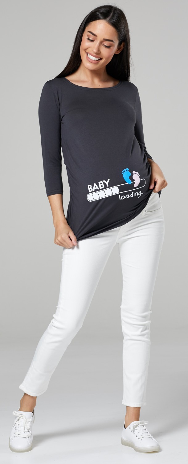 Happy Mama .Woman's Maternity Baby Loading Feet Funny Print T-shirt Top NG200 