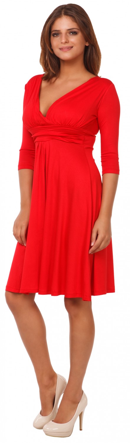 Glamour Empire. Women's Wrap Pleated Dress V-Neck Jersey with Empire ...