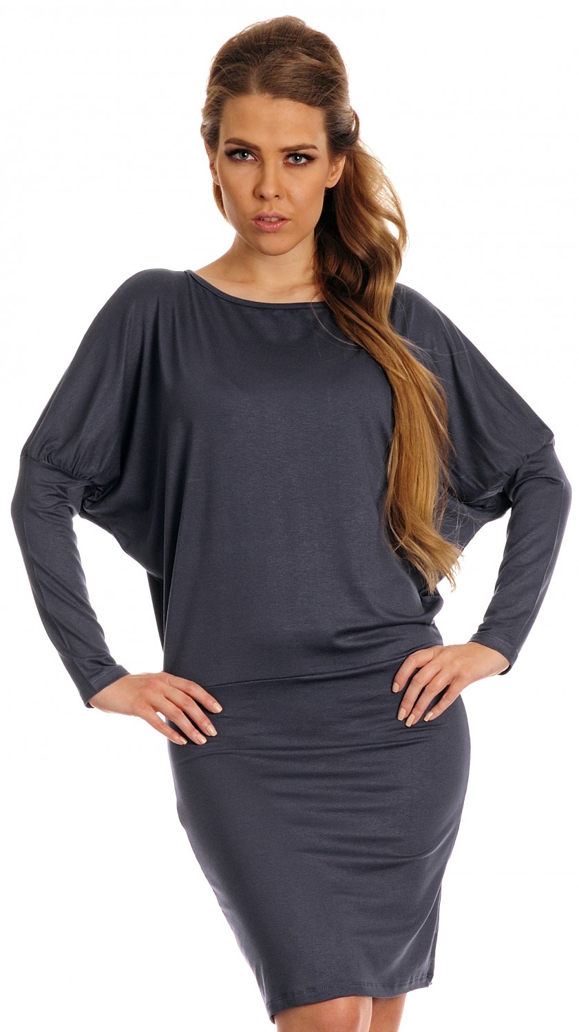 Glamour Empire. Women's Baggy Loose Top Drop Waist Dolman Sleeve Dress. 132