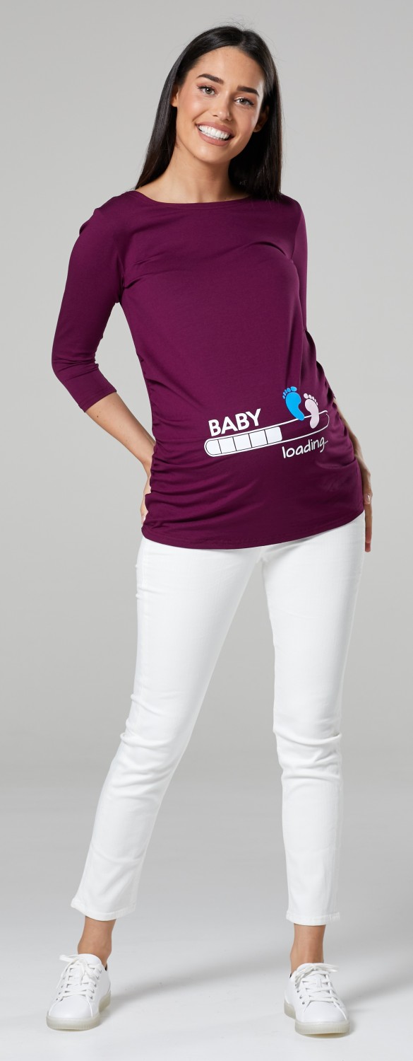 Womans Maternity Slogan Little Feet Funny Print Top T-Shirt Happy Mama 199p Navy, UK 10//12, L