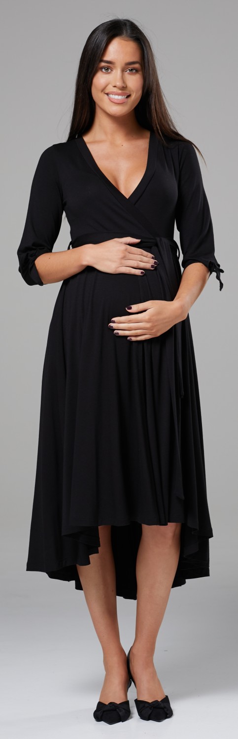 Chelsea Clark Women's Maternity Nursing Midi High Low Hem ...