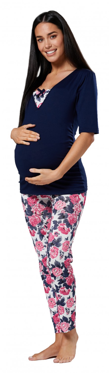 Happy Mama.Women's Maternity Nursing Breastfeeding Pyjamas Set V-neck.122p 